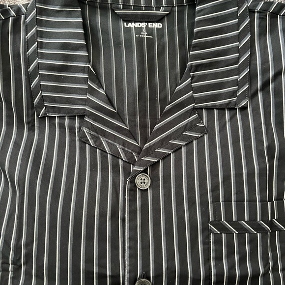 Lands' End Other - Lands' End Men's Black and White Striped Pajama Set